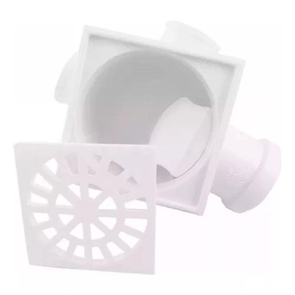 Caixa Sifonada Com Grelha Quadrada Branca 100 X 100 X 50 Mm - Krona - 3