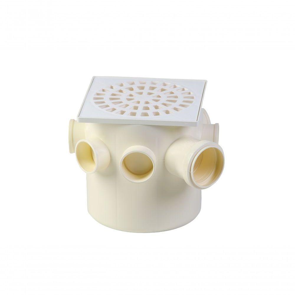 Caixa Sifonada Com Grelha Quadrada Branca 150 X 150 X 50 Mm - Krona - 1