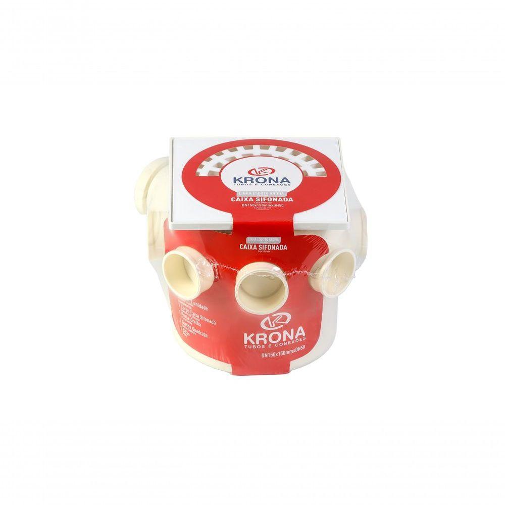 Caixa Sifonada Com Grelha Quadrada Branca 150 X 150 X 50 Mm - Krona - 5