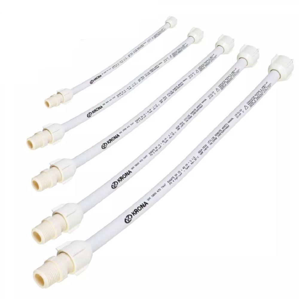 Engate Flexível Branco 1/2’’ X 60 Cm Para água Fria - Krona - 1