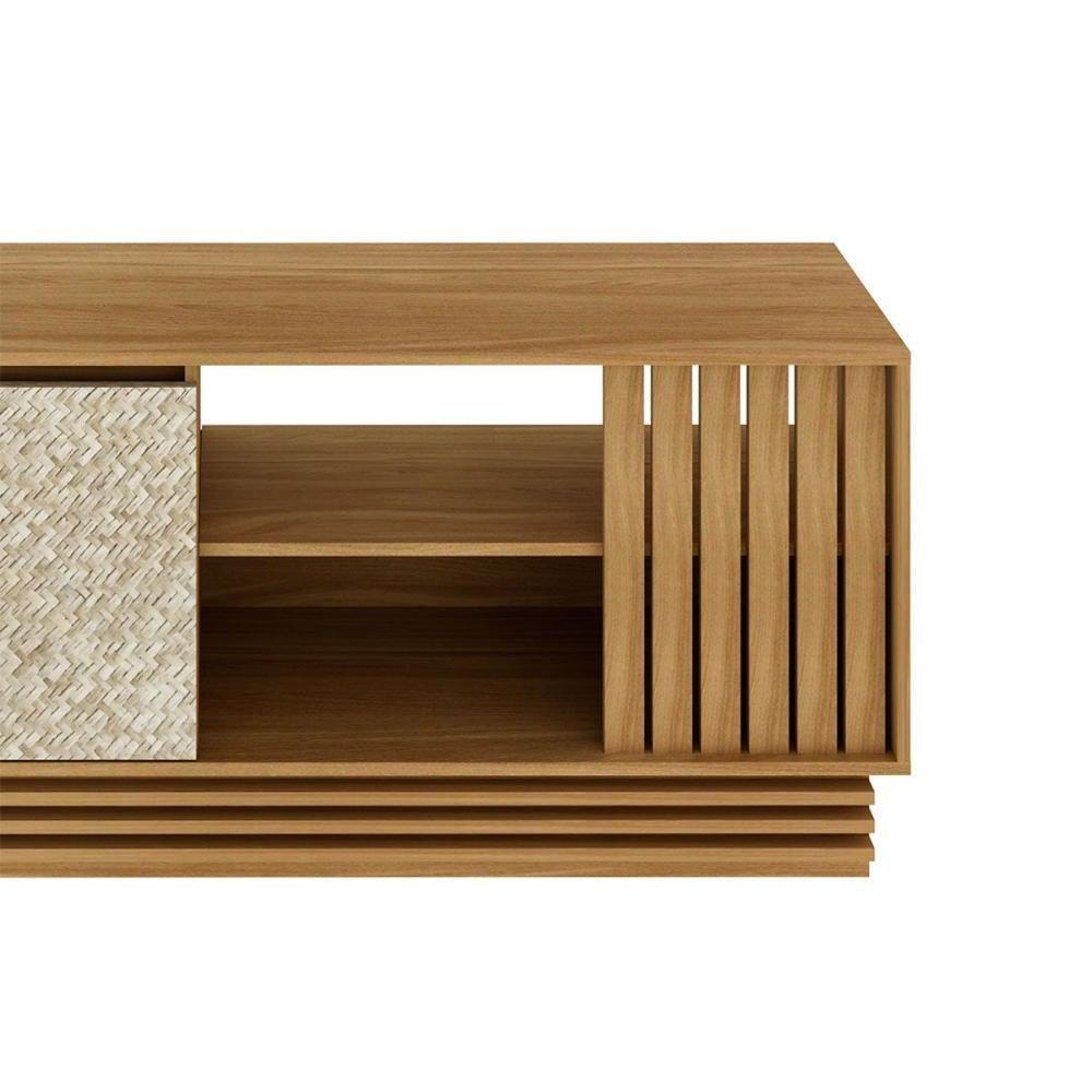 Estante P- Sala Até 65 Pol Pa2914-r1480 Ripado C- 2 Portas 160x102cm Natural-palha - Tecno Mobili - 3