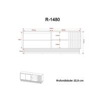 Estante P- Sala Até 65 Pol Pa2914-r1480 Ripado C- 2 Portas 160x102cm Natural-palha - Tecno Mobili - 8
