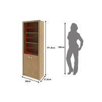 Estante Livreiro Solteiro Me4110 C/ 2 Portas E 3 Prateleiras Preto - Tecno Mobili