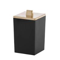 Porta Algodão E Cotonete Preto Quadratta - Paramount - 1