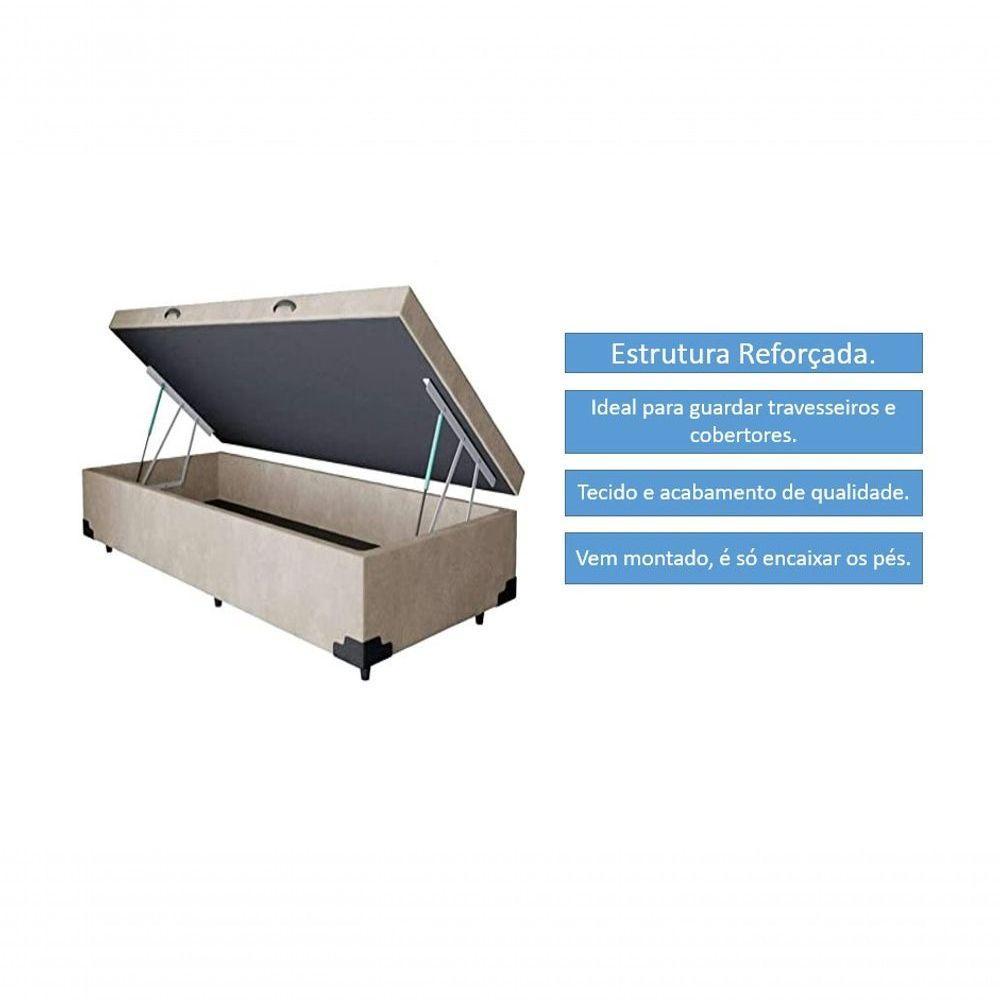 Cama Box Baú Solteiro 88 Bello Box - Suede Bege - 4