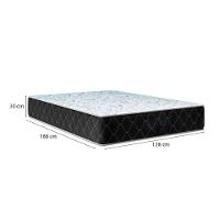 Cama Box Viúva 128 Tecido Sintético Preto Com Colchão Marrocos - Poliéster - Espuma D33 30cm - 2