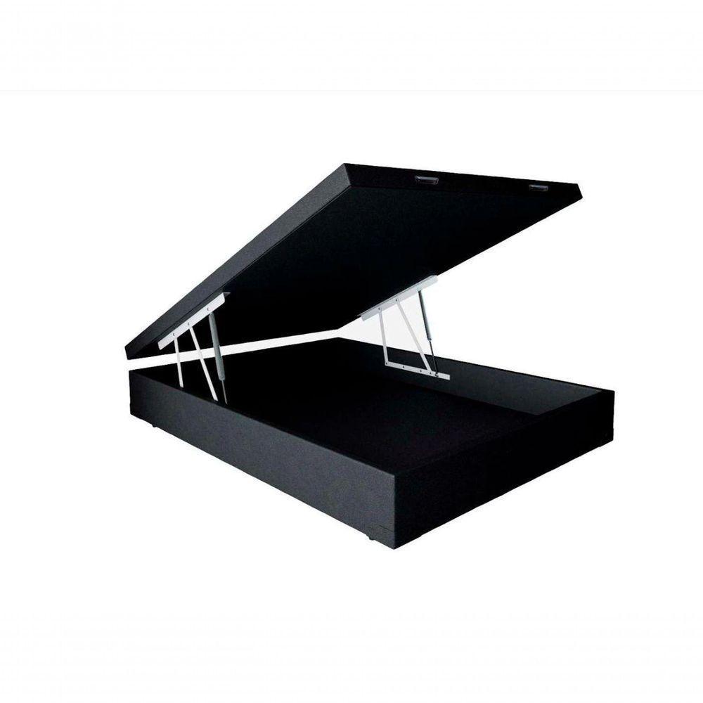 Cama Box Baú Casal Sintético Preto Com Colchão Espuma D33 Marrocos 30cm - 3