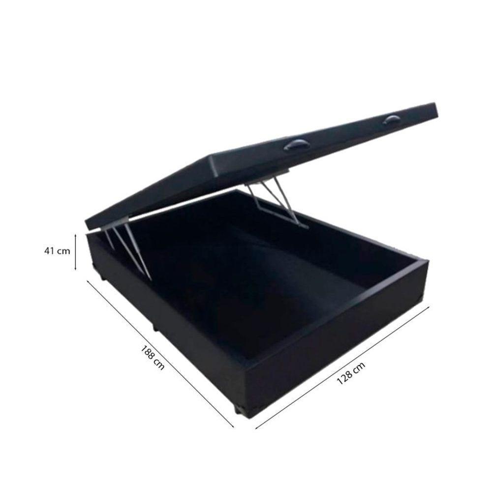 Cama Box Baú Viúva 128 Tecido Sintético Preto Com Colchão Espuma D20 - Tampo Preto Bello Box 12cm - 4