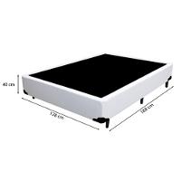 Cama Box Viúva 128 Tecido Sintético Branco Com Colchão Marrocos - Poliéster - Espuma D33 30cm - 3