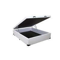 Cama Box Baú Casal Sintético Branco Com Colchão Espuma D33 Marrocos 30cm - 3