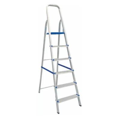 Escada De Aluminio 6 Degraus Prata / Azul Real Escadas