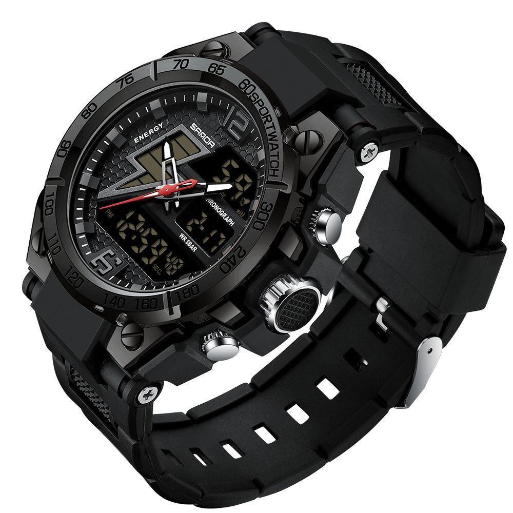 Relógio Masculino Militar Esportivo Digital à Prova D 'água 6137 Preto - 1