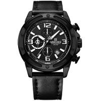 Relógio De Quartzo Masculino Multifuncional Com Cronógrafo à Prova D'água 3atm Preto - 1