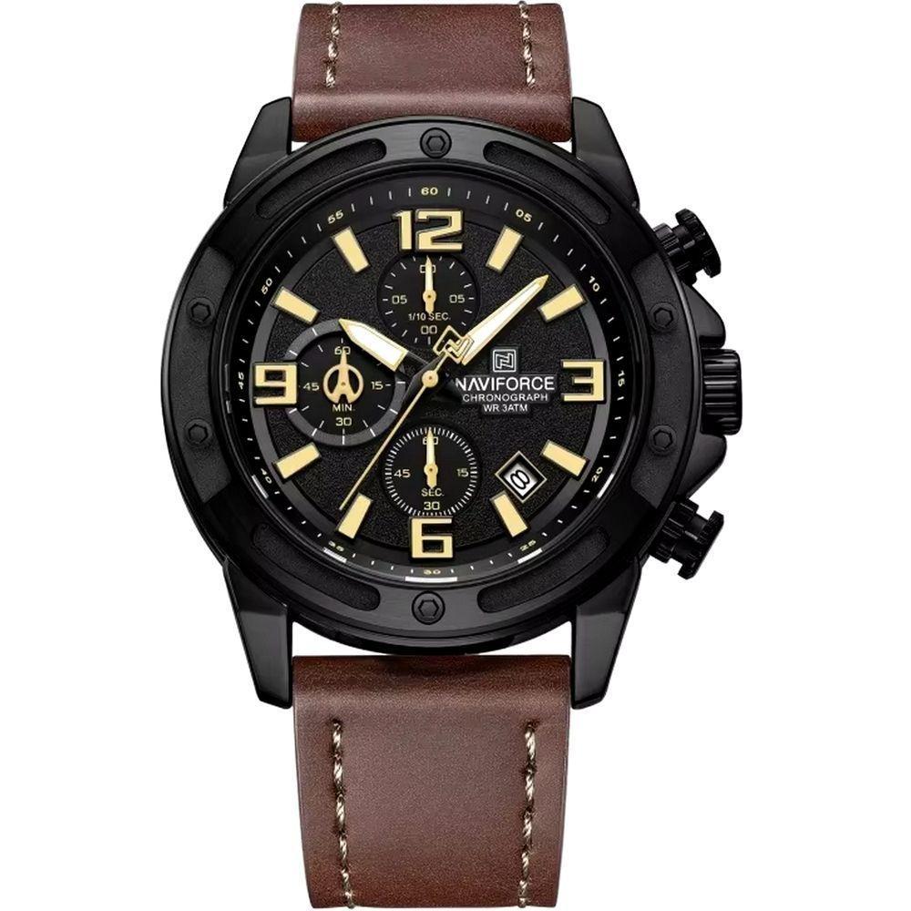 Relógio De Quartzo Masculino Multifuncional Com Cronógrafo à Prova D'água 3atm Marrom - 1
