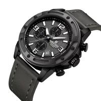 Relógio De Quartzo Masculino Multifuncional Com Cronógrafo à Prova D'água 3atm Cinza - 2