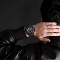 Relógio De Quartzo Masculino Multifuncional Com Cronógrafo à Prova D'água 3atm Cinza - 3