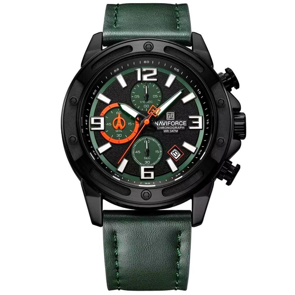 Relógio De Quartzo Masculino Multifuncional Com Cronógrafo à Prova D'água 3atm Verde - 1