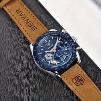 Relógio, Cronógrafo, Movimento Analógico De Quartzo, De Pulso Esportivo Azul Prateado