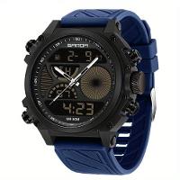 Relógio Esportivo , 5atm à Prova D'água, Exibição Digital E Analógic Azul Escuro - 1
