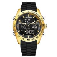 Relógio Quartzo Espotivo Com Cronógrafo á Prova D'água 5atm Preto Dourado - 1