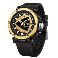 Relógio, Resistente à água 50m, Cronômetro, Relógio Despertador Dourado - 1