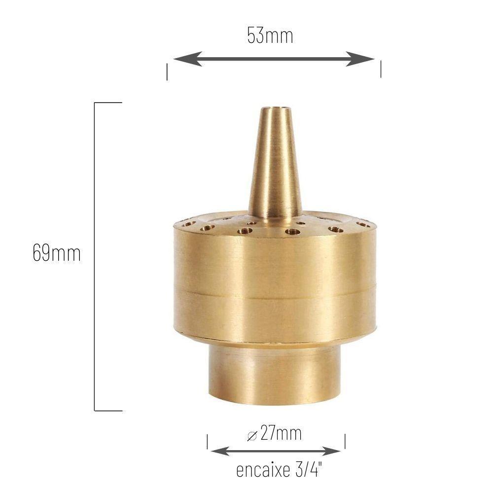 Bico Efeito Chuva Com Jato Central Para Fontes Chafarizes E Lagos Entrada Rosca De 3/4" - 2