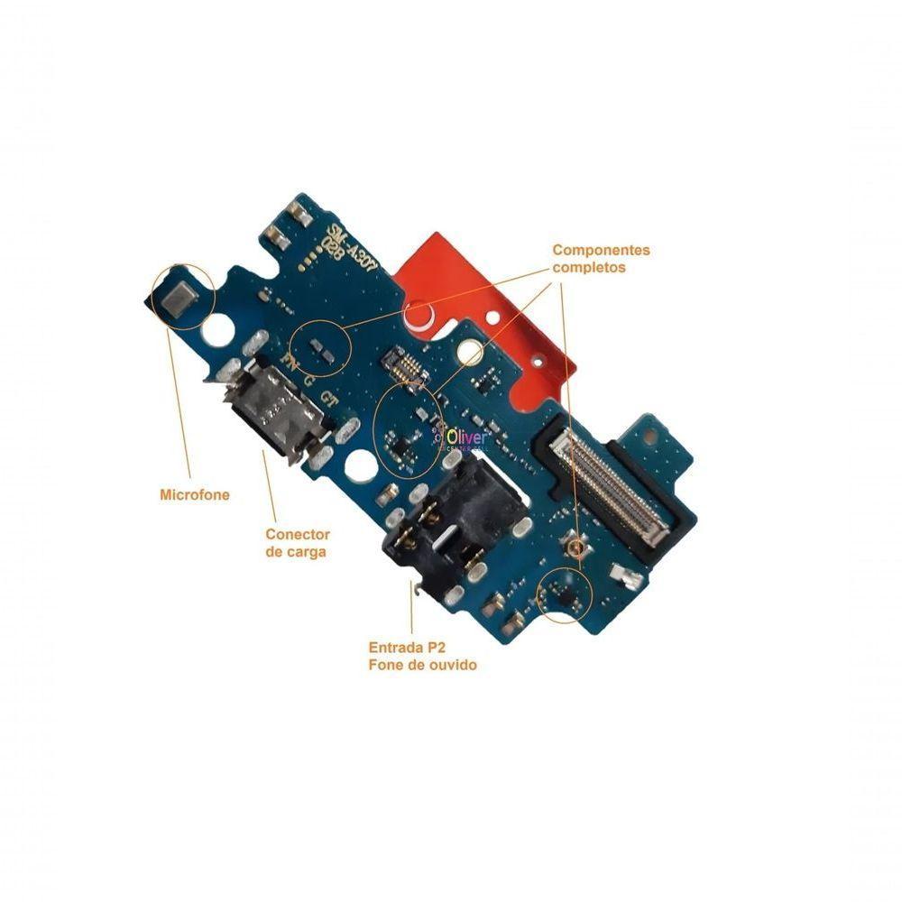Conector De Carga Flex Com Placa Completa Para A30s A307 - 1