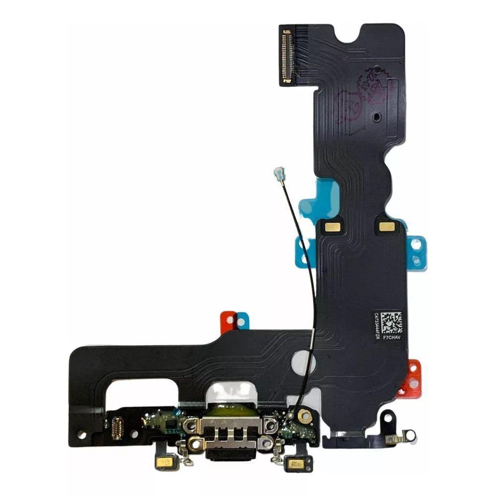Conector De Carga Flex Placa Compativel Iphone 7 Plus Preta - 1