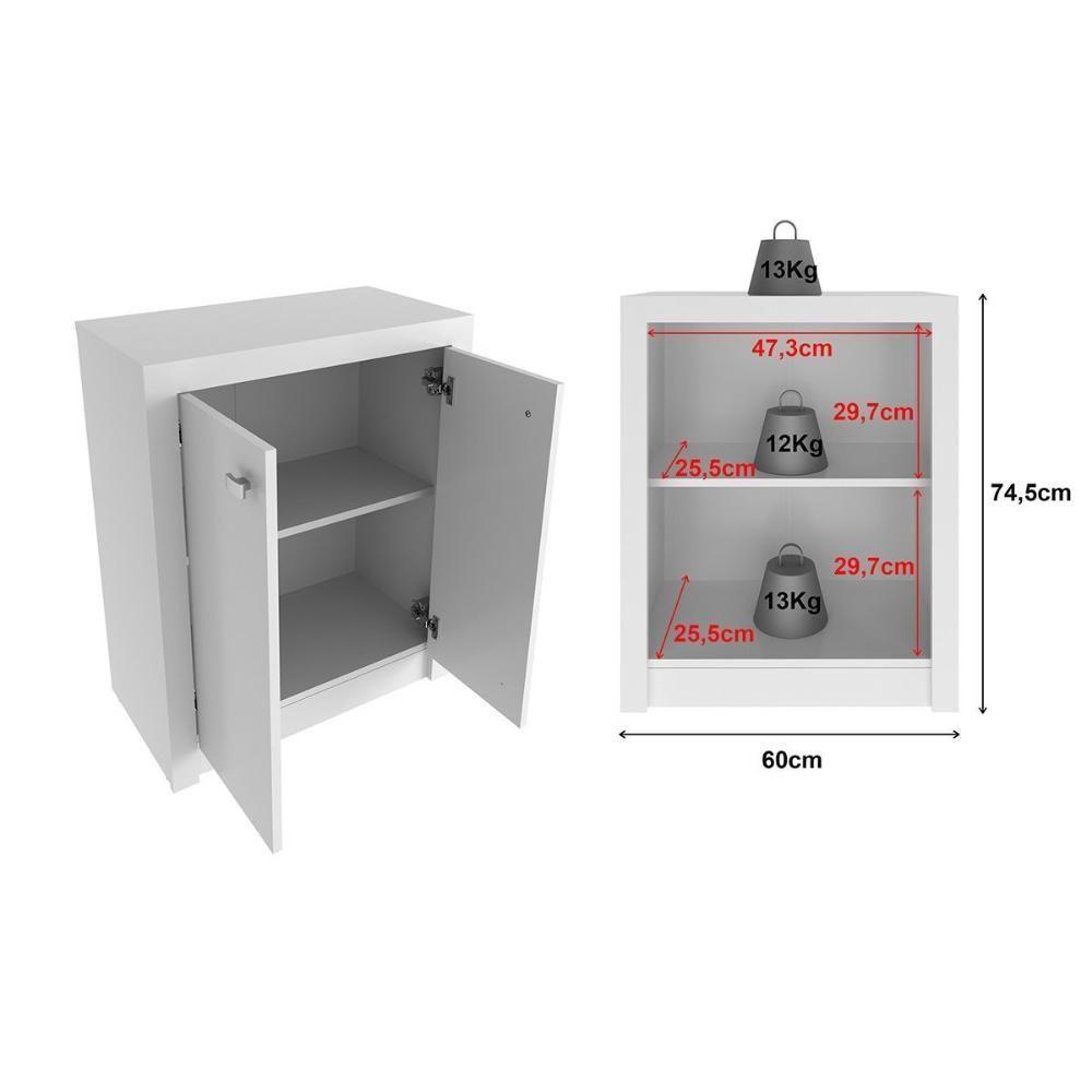 Escritório Completo 1 Mesa De Computador Me4107 + 1 Balcão Me4103 + 1 Estante Me4110 3 Peças Preto - 6