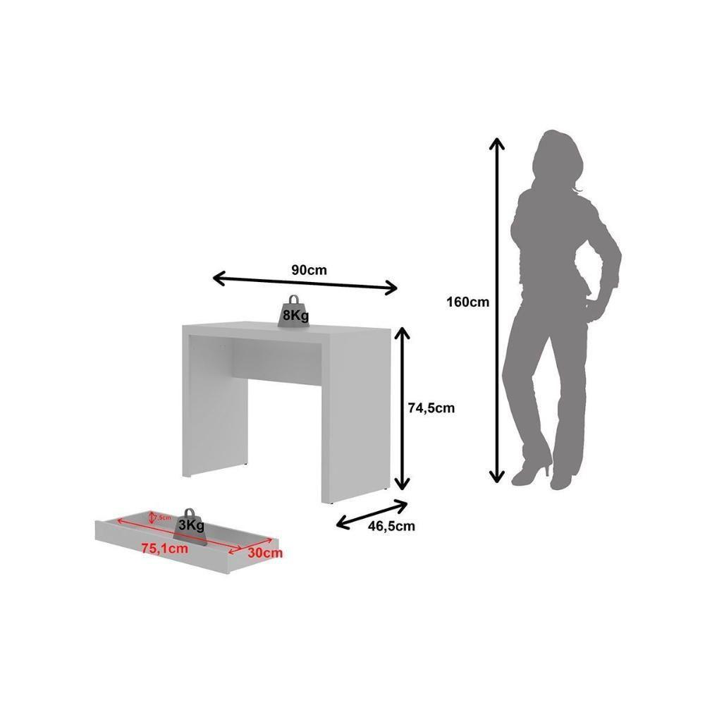Escritório Completo 1 Mesa De Computador Me4107 + 1 Balcão Me4103 + 1 Estante Me4110 3 Peças Preto - 7