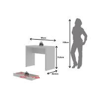 Escritório Completo 1 Mesa De Computador Me4107 + 1 Balcão Me4103 + 1 Estante Me4110 3 Peças Preto - 7