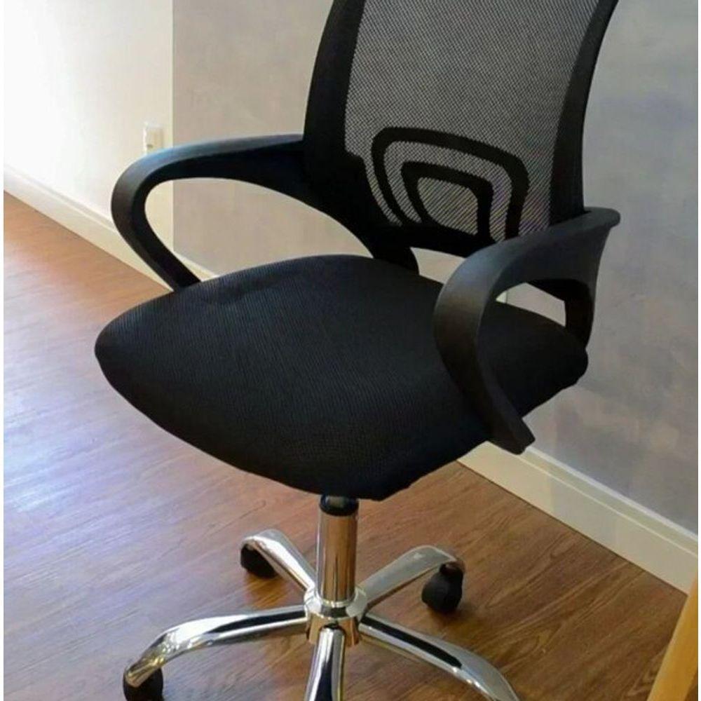 Cadeira De Escritório Confortavel Home Office Mesh Diretor Giratoria New Java - Preto - 7