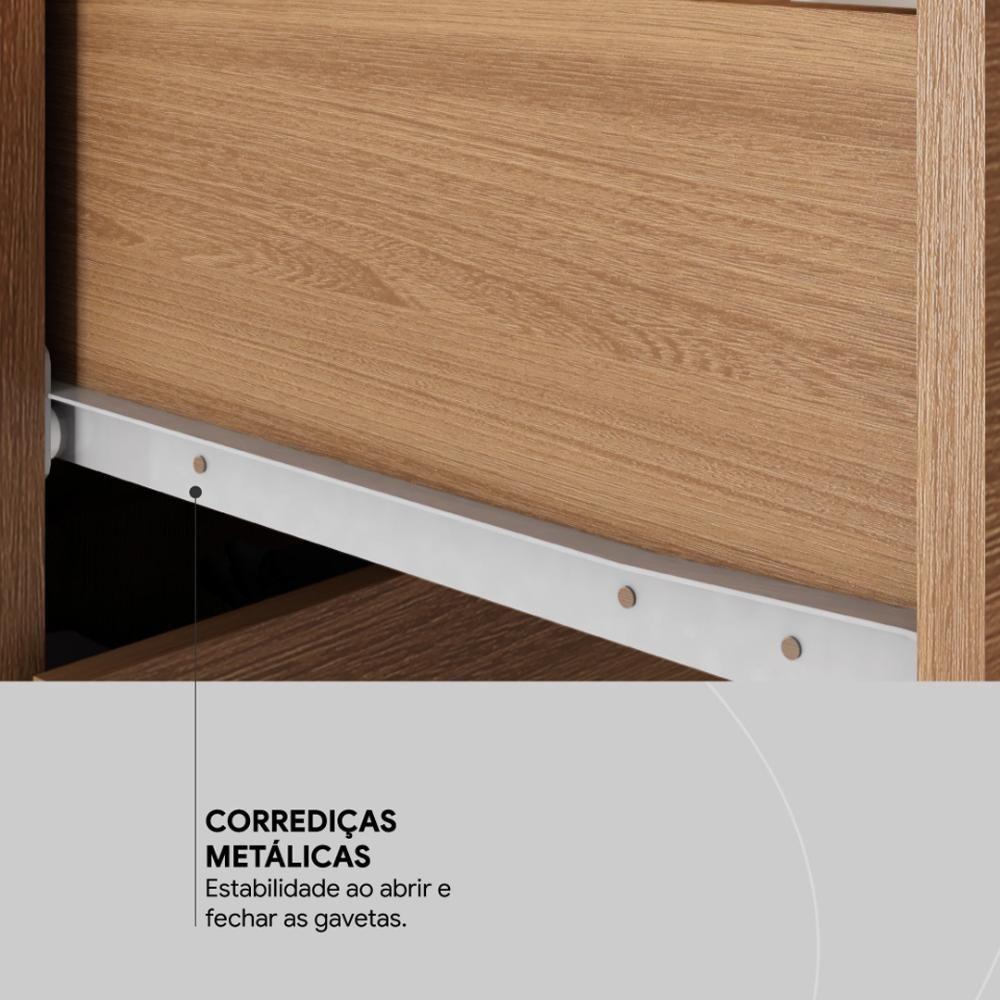 Guarda Roupa Casal 3 Portas E 6 Gavetas Arbo Amêndola Touch Off White - 4
