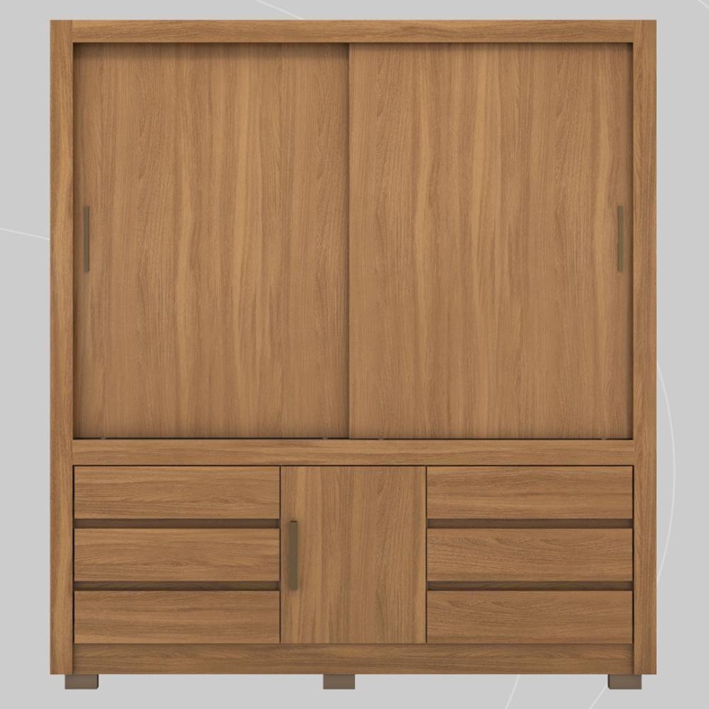 Guarda Roupa Casal 3 Portas E 6 Gavetas Arbo Amêndola Touch Off White - 9