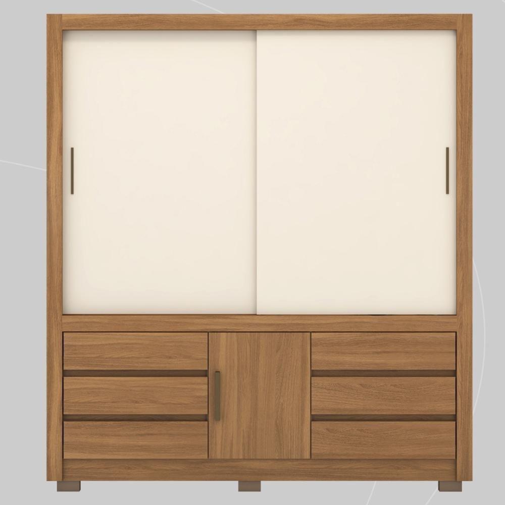 Guarda Roupa Casal 3 Portas E 6 Gavetas Arbo Amêndola Touch Off White - 10