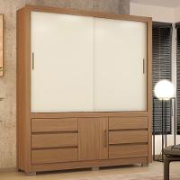 Guarda Roupa Casal 3 Portas E 6 Gavetas Arbo Amêndola Touch Off White - 1