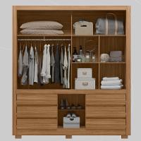 Guarda Roupa Casal 3 Portas E 6 Gavetas Arbo Amêndola Touch Off White - 5