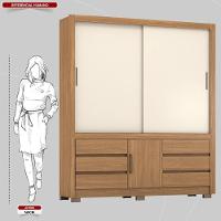 Guarda Roupa Casal 3 Portas E 6 Gavetas Arbo Amêndola Touch Off White - 7