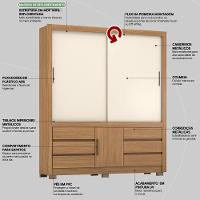 Guarda Roupa Casal 3 Portas E 6 Gavetas Arbo Amêndola Touch Off White - 8