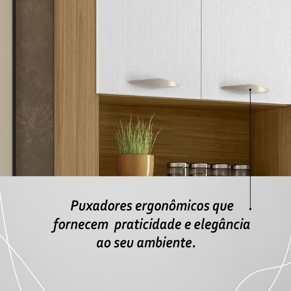 Armário De Cozinha Compacta Mdf 6 Portas Golden Plus Freijó Supremo Com Ripado - 7