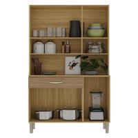 Armário De Cozinha Compacta Mdf 6 Portas Golden Plus Freijó Supremo Com Ripado - 3