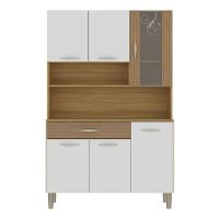 Armário De Cozinha Compacta Mdf 6 Portas Golden Plus Freijó Supremo Com Ripado - 9