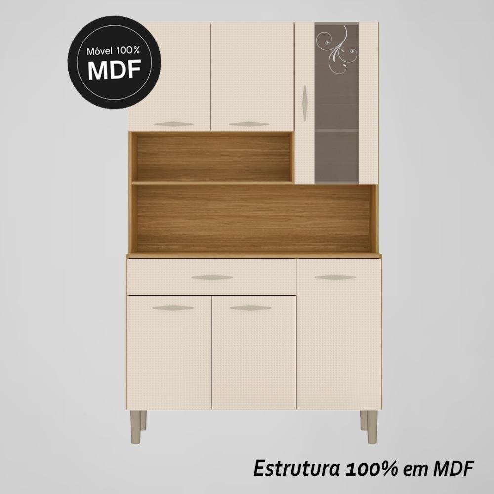 Armário De Cozinha Compacta Mdf 6 Portas Golden Plus Freijó Soft - 3