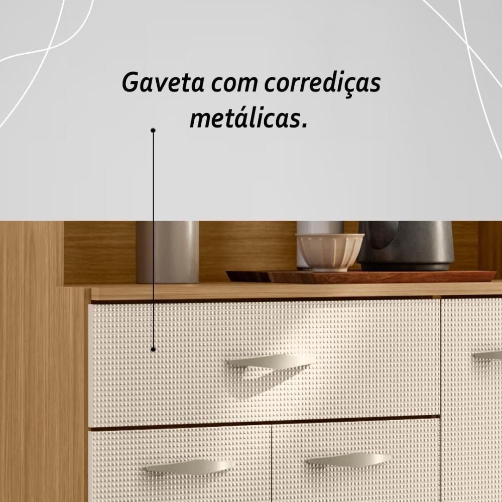 Armário De Cozinha Compacta Mdf 6 Portas Golden Plus Freijó Soft - 5