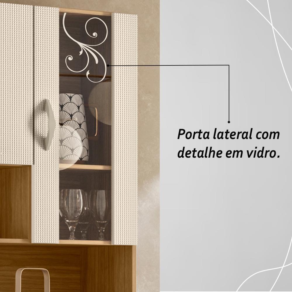 Armário De Cozinha Compacta Mdf 6 Portas Golden Plus Freijó Soft - 7