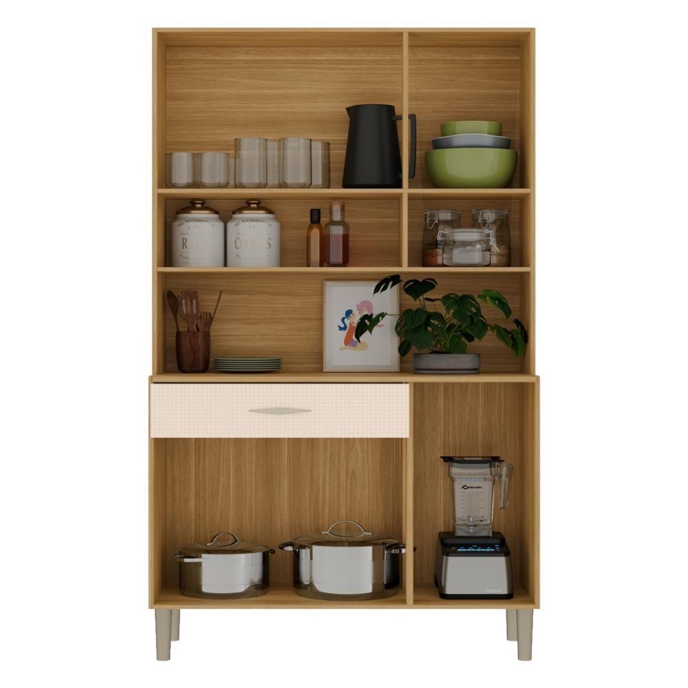 Armário De Cozinha Compacta Mdf 6 Portas Golden Plus Freijó Soft - 8