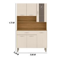 Armário De Cozinha Compacta Mdf 6 Portas Golden Plus Freijó Soft