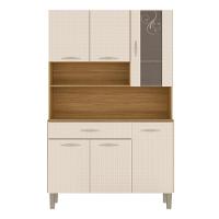 Armário De Cozinha Compacta Mdf 6 Portas Golden Plus Freijó Soft - 9