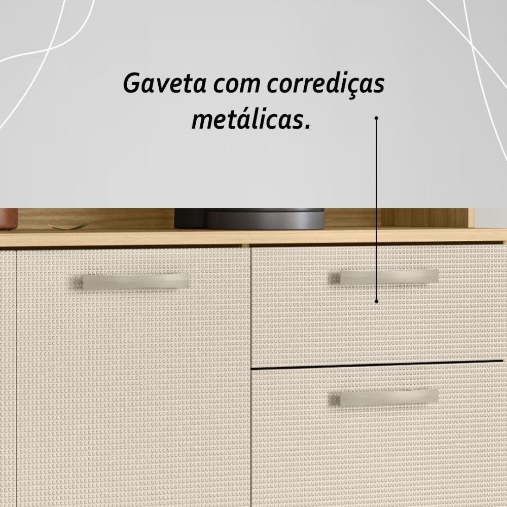 Armário De Cozinha Compacta Mdf 6 Portas 1 Gaveta Gênova Plus Freijó Soft - 6