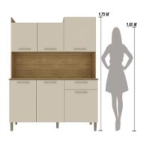 Armário De Cozinha Compacta Mdf 6 Portas 1 Gaveta Gênova Plus Freijó Soft